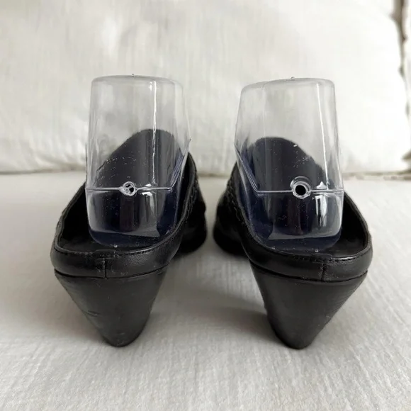 White Mountain Black Leather Western Mules - Picture 4 of 7